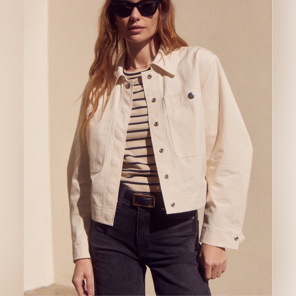 NWOT AYR Italian Cotton Canvas Cropped Jacket - The Very Thing - Size Medium